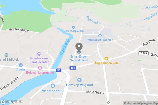 Erikshjälpen Second Hand - Vrigstad karta