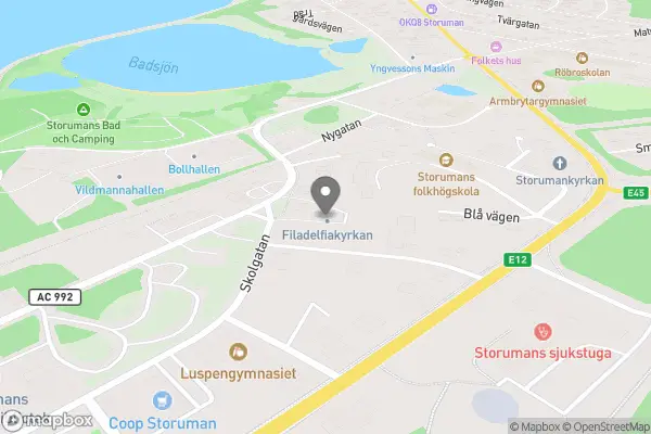 Filadelfiaförsamlingen - Storuman karta
