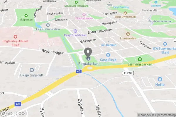 Pingstkyrkan i Eksjö - Eksjö karta
