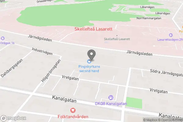 Pingstkyrkans Second Hand - Skellefteå karta