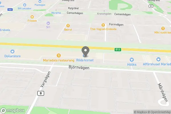 Röda Korset Mariedal - Umeå karta