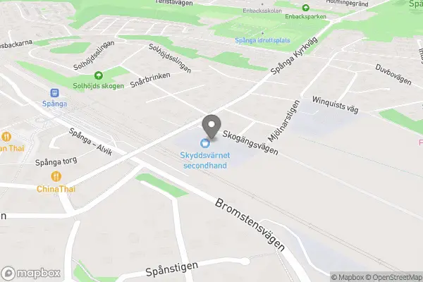 Skyddsvärnet Secondhand Spånga - Spånga karta
