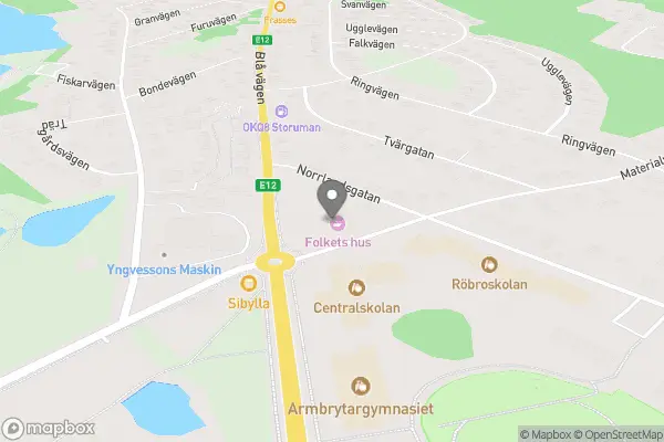 Storumans Folkets Hus - Storuman karta